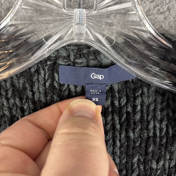 Gap Open Sweater Vest Women's Size XS Gray Knit Wool Acrylic Nylon Blend - Picture 7 of 9